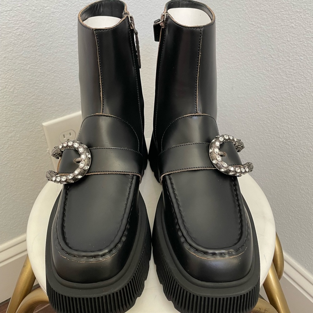 Gucci Cordovan Lux Nero Boots - Size 38.5 - New with box